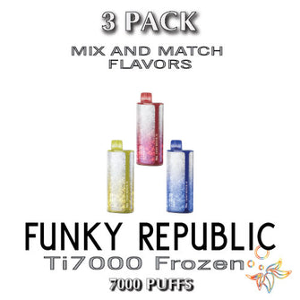 Funky Republic Ti7000 Frozen Edition Disposable Vape Device | 7000 Puffs - 3PK