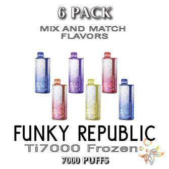 Funky Republic Ti7000 Frozen Edition Disposable Vape Device | 7000 Puffs - 6PK