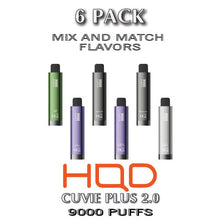 HQD Cuvie Plus 2.0 Disposable Vape Device | 9000 Puffs - 6PK