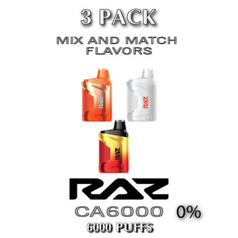 Raz CA6000 (0% Zero Nicotine) Disposable Vape Device | 6000 Puffs – 3PK