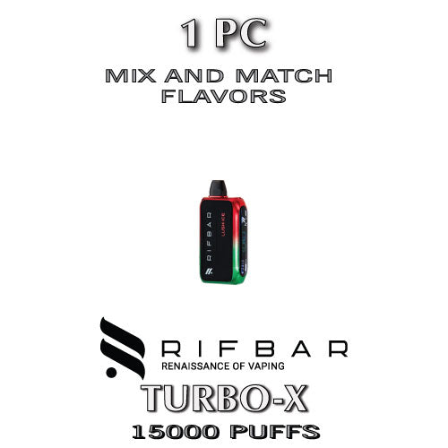 Rifbar Turbo-X Disposable Vape Device | 15000 Puffs - 1PC The Smoke Plug Rifbar Turbo-X Disposable Vape Device | 15000 Puffs - 1PC The Smoke Plug
