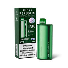 Cantaloupe Apple Flavored Funky Republic Ti7000 by EB Design Disposable Vape Device 7000 puffs