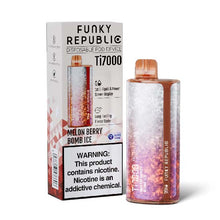 Melon Berry Bomb Ice Flavored Funky Republic Ti7000 Frozen Edition Disposable Vape Device - 7000 Puffs | thesmokeplug.com -  1PC