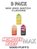 Monster Bars MAX Disposable Vape Device by Jam Monster – 3PK