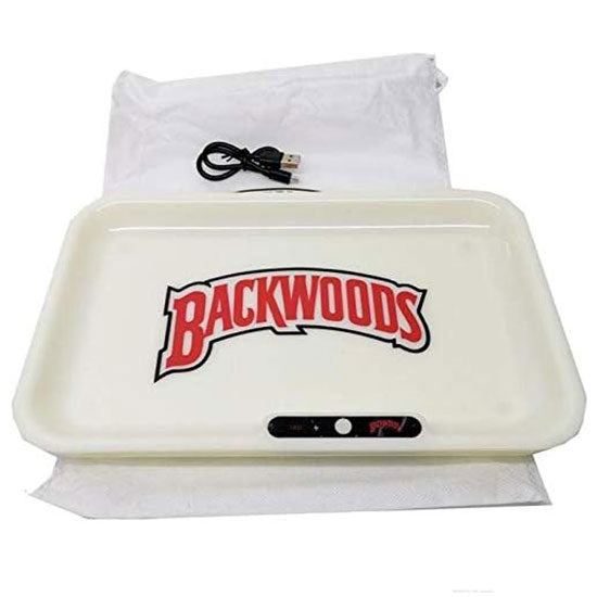 Backwoods Rolling Tray LED USB Charging Luminous Plate Smoking Accesso The Smoke Plug