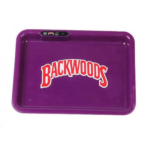 Backwoods Rolling Tray LED USB Charging Luminous Plate Smoking Accesso The Smoke Plug