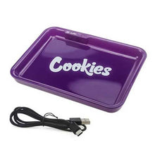 Purple Cookies Rolling Tray Led Usb Charging Luminous Plate Smoking Accessories - The Smoke Plug