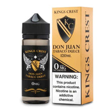 Kings Crest Don Juan Tabaco Dulce 120ml 0Mg E-Liquid | thesmokeplug.com
