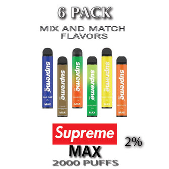 Supreme MAX 2% Disposable Vape Device  –  6PK